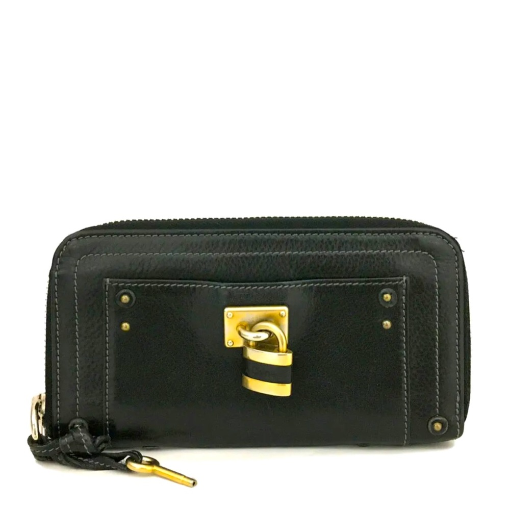 Authentic Chloe Paddington Black Leather Long Wallet